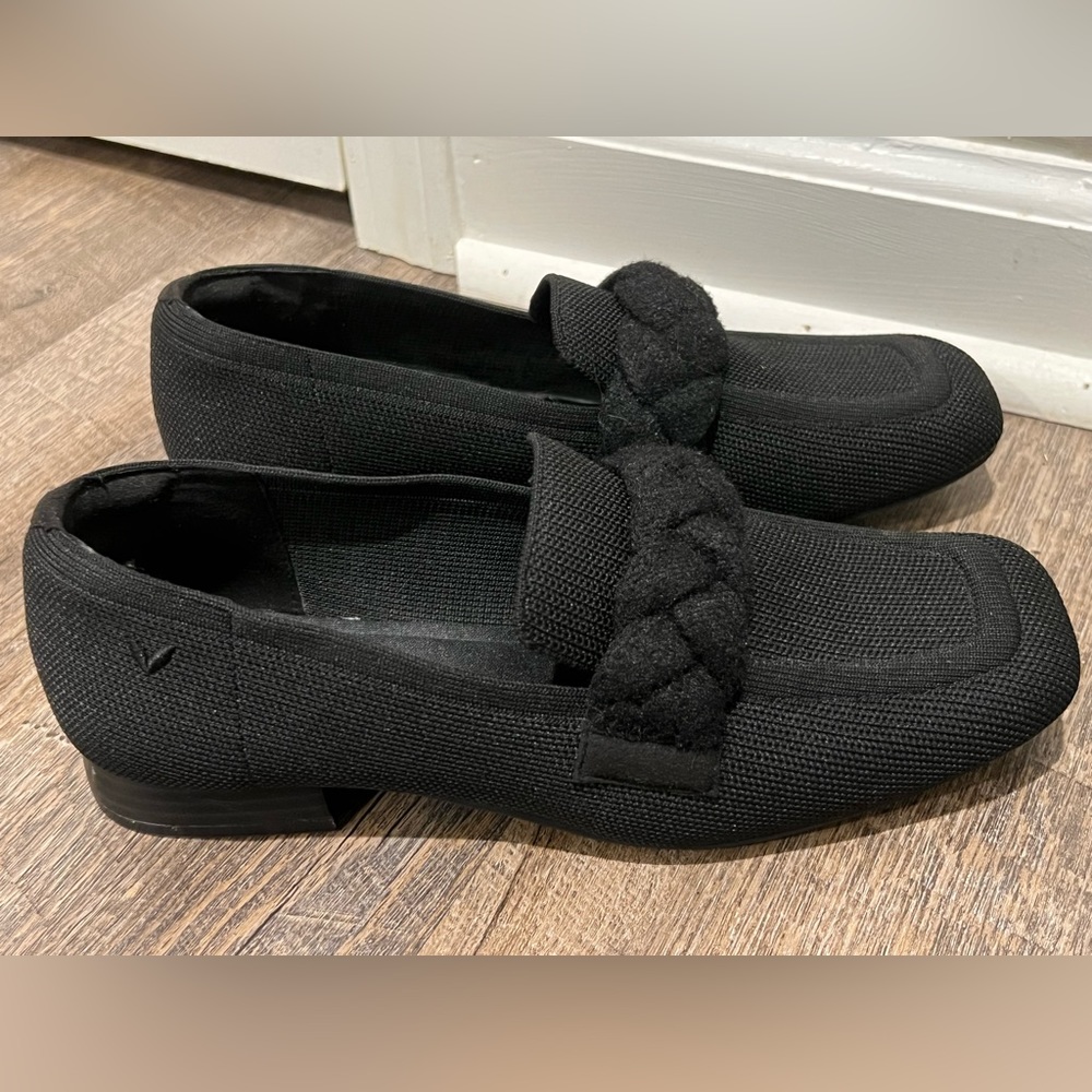 Vivaia Caitlin Square Toe Knot Knit Slip On Heeled Loafer